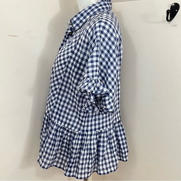 Dylan Gia Ruffles Blue and White Gingham Plaid XS - Picture 4 of 7